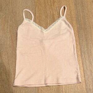 Brandy Melville Light Pink Lace Trim Cami